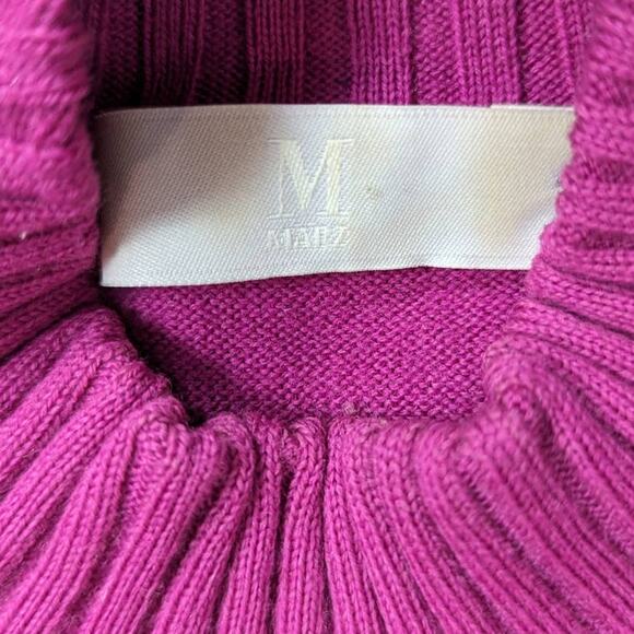Vintage Marz Wool Short Sleeve Mock Neck Sweater Fuschia Size 14 - Picture 4 of 12